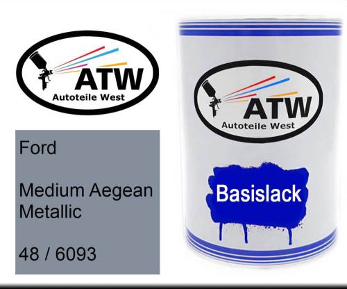 Ford, Medium Aegean Metallic, 48 / 6093: 500ml Lackdose, von ATW Autoteile West.